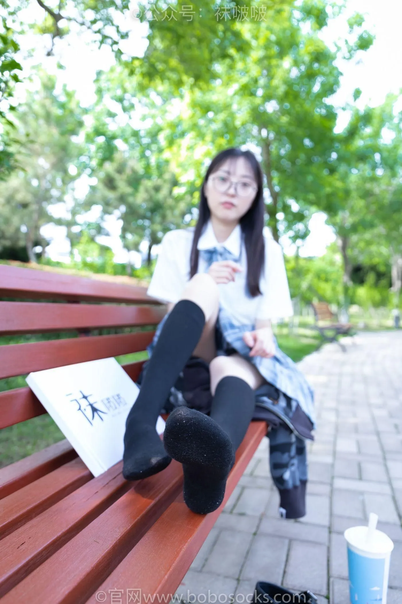 [BoBoSocks袜啵啵]NO.007 稚予-JK制服、皮鞋、黑色中筒棉袜、肉丝 [143P]插图
